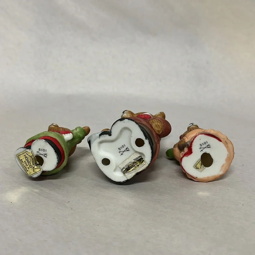 Vintage Set of 3 Homco‎ #5101 Christmas Bears